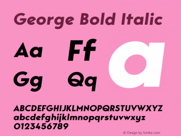 George-BoldItalic Version 1.003 Font Sample