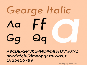 George-Italic Version 1.003 Font Sample