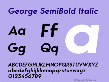 George-SemiBoldItalic Version 1.003 Font Sample