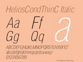 HeliosCondThinC-Italic OTF 1.0;PS 001.001;Core 116;AOCW 1.0 161 Font Sample