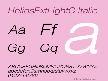 HeliosExtLightC-Italic OTF 1.0;PS 001.001;Core 116;AOCW 1.0 161 Font Sample