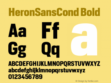 HeronSansCond Bold Version 1.0 Font Sample