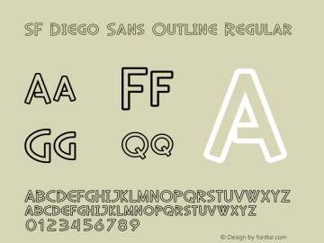 SF Diego Sans Outline Regular ver 1.0; 2001. Freeware.图片样张