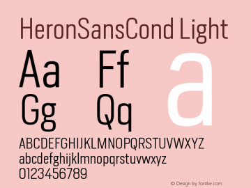 HeronSansCond Light Version 1.0图片样张