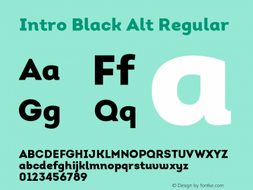 Intro-Black-Alt Version 1.000 Font Sample