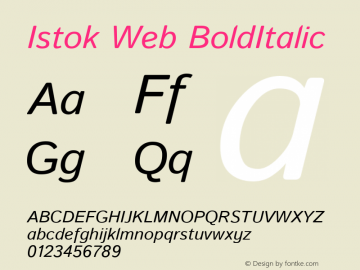 Istok Web Bold Italic Version 1.0.2g Font Sample