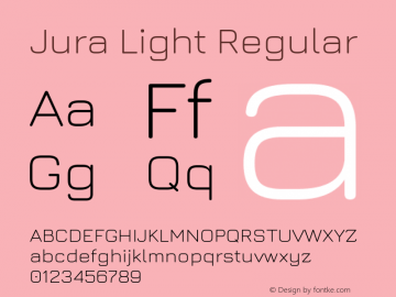 Jura Light Version 5.101; ttfautohint (v1.6)图片样张