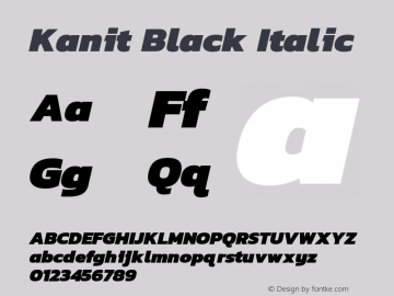 Kanit Black Italic Version 1.002图片样张