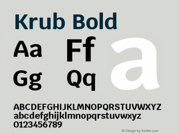 Krub Bold Version 1.000; ttfautohint (v1.6) Font Sample