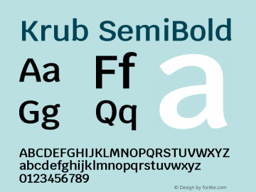 Krub SemiBold Version 1.000; ttfautohint (v1.6)图片样张