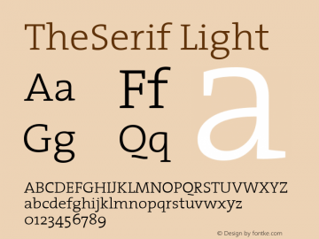 TheSerif Light 1.0图片样张