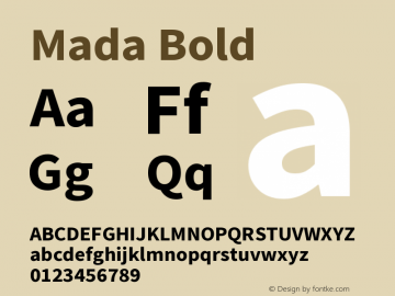 Mada Bold Version 1.004 Font Sample