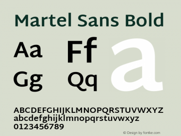 Martel Sans Bold Version 1.002; ttfautohint (v1.1) -l 5 -r 5 -G 72 -x 0 -D latn -f none -w gGD -W -c Font Sample