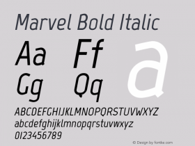 Marvel Bold Italic Version 1.001图片样张