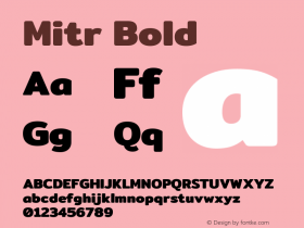 Mitr Bold Version 1.003 Font Sample