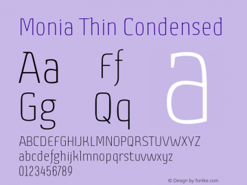 Monia Condensed Thin Version 2.001; Fonts for Free; vk.com/fontsforfree图片样张