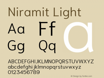 Niramit Light Version 1.000; ttfautohint (v1.6)图片样张