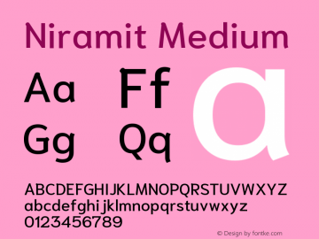Niramit Medium Version 1.000; ttfautohint (v1.6)图片样张