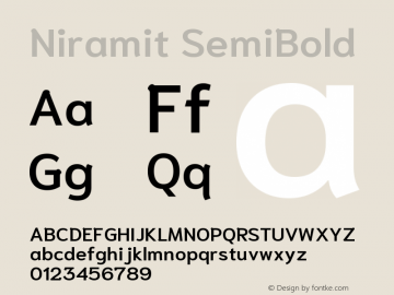Niramit SemiBold Version 1.000; ttfautohint (v1.6)图片样张