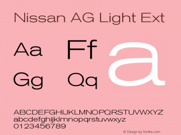 NissanAG-LightExt Version 001.001;Core 1.0.01;otf.5.02.2298;29.06W Font Sample