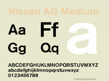 NissanAG-Medium Version 001.001;Core 1.0.01;otf.5.02.2298;29.06W Font Sample