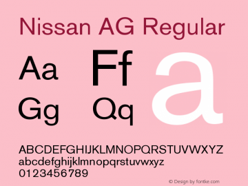 NissanAG-Regular Version 001.001;Core 1.0.01;otf.5.02.2298;29.06W Font Sample