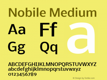 Nobile Medium Version 001.000 Font Sample