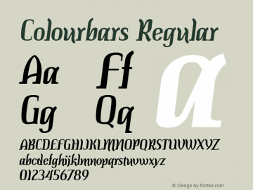 Colourbars Regular Version 4.000 Font Sample