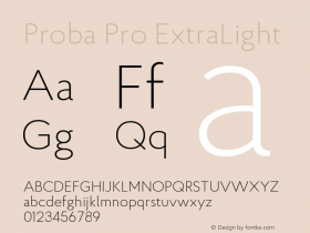 ProbaPro-ExtraLight Version 001.000;com.myfonts.konstantynov.proba-pro.extra-light.wfkit2.4cap Font Sample