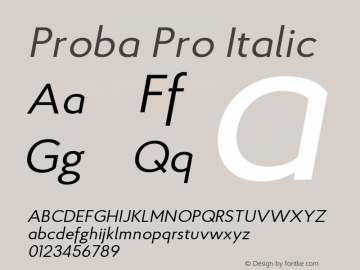 ProbaPro-Italic Version 001.000;com.myfonts.konstantynov.proba-pro.italic.wfkit2.4cao Font Sample