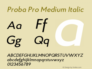ProbaPro-MediumItalic Version 001.000;com.myfonts.konstantynov.proba-pro.medium-italic.wfkit2.4cau Font Sample