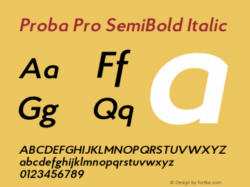 ProbaPro-SemiBoldItalic Version 001.000;com.myfonts.konstantynov.proba-pro.semi-bold-italic.wfkit2.4cax图片样张