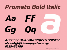Prometo-BoldItalic Version 1.000 Font Sample
