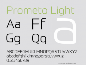 Prometo-Light Version 1.000 Font Sample