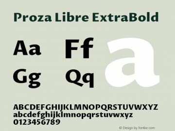 Proza Libre ExtraBold Version 1.000; ttfautohint (v1.4.1.8-43bc)图片样张
