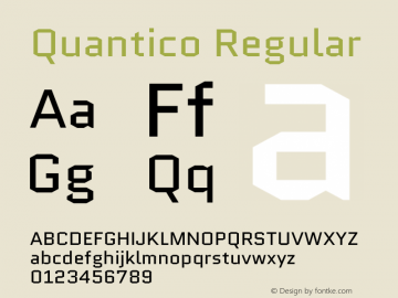 Quantico Version 2.002 Font Sample