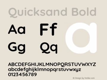 Quicksand Bold Version 3.000 Font Sample