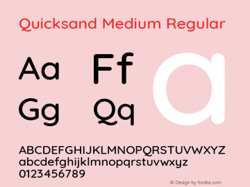 Quicksand Medium Version 3.000 Font Sample