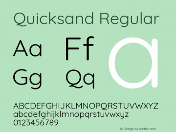 Quicksand Regular Version 3.000 Font Sample