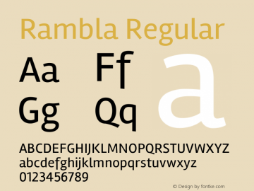 Rambla Version 1.001 Font Sample