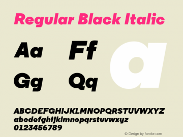 Regular-BlackItalic 2.150 Font Sample