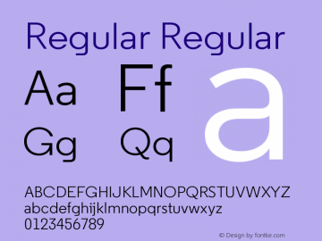 Regular-Regular 2.100 Font Sample