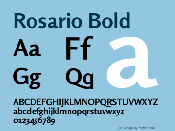 Rosario Bold Version 1.004 Font Sample