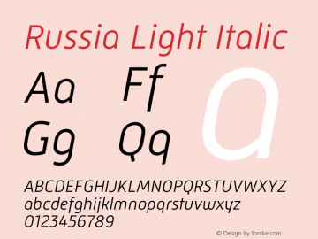 Russia-LightItalic Version 1.000图片样张