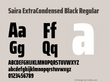 Saira ExtraCondensed Black Version 0.072图片样张