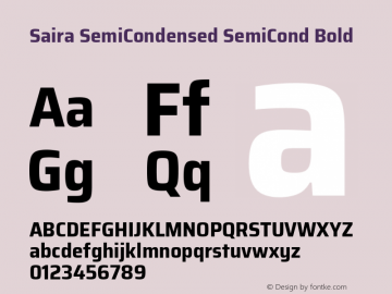 Saira SemiCondensed Bold Version 0.072图片样张