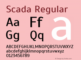 Scada Regular Version 4.000 Font Sample