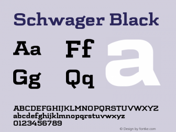 SchwagerBlack Version 001.001 Font Sample