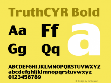 TruthCYR-Bold Version 1.000;PS 001.000;hotconv 1.0.38 Font Sample