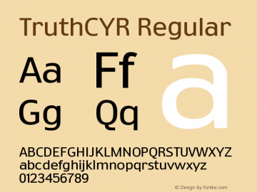 TruthCYR-Regular Version 1.000;PS 001.000;hotconv 1.0.38 Font Sample